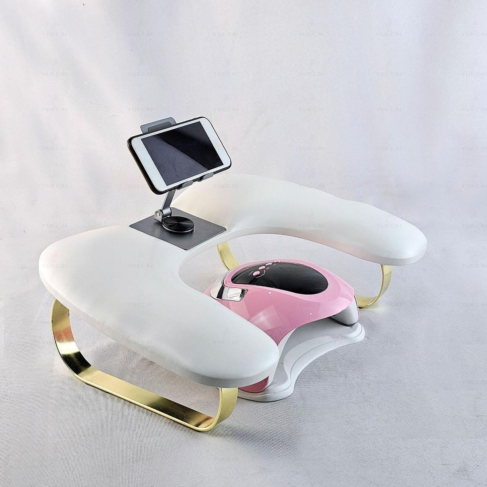 Tech Accessories Phone - Nagelkunst-Kissen mit Handyhalterung U-förmige Maniküre-Armauflage PU-Leder