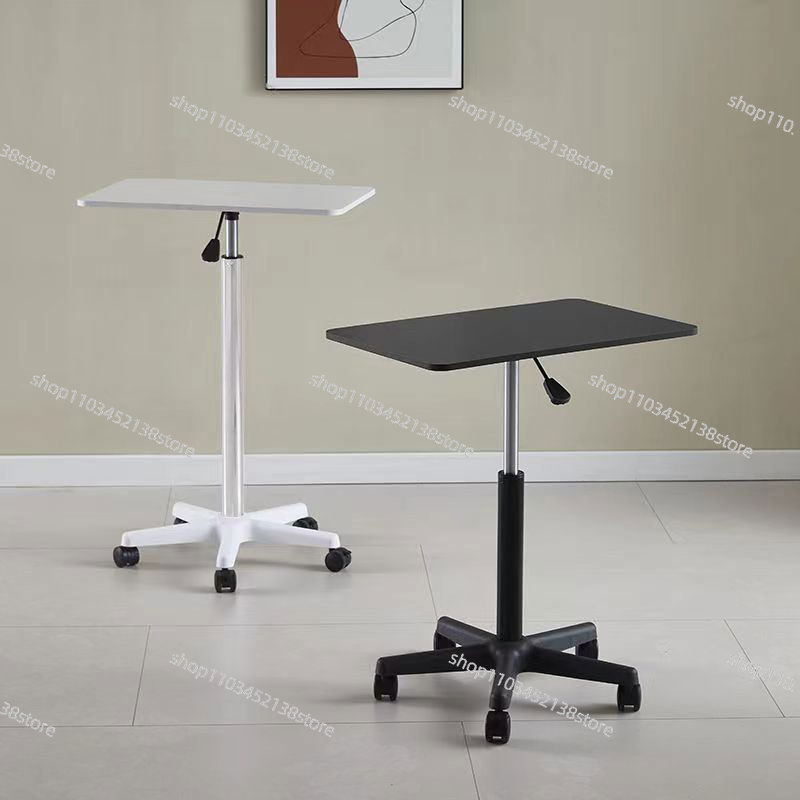 Laptop Stand Bamboo - Rollbarer kleiner Tisch, Stehtisch, höhenverstellbarer kleiner