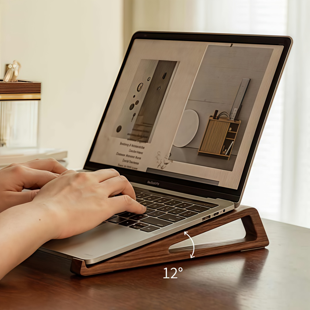 Laptop Stand Bamboo - Tragbarer, faltbarer Laptop-Ständer aus Holz –