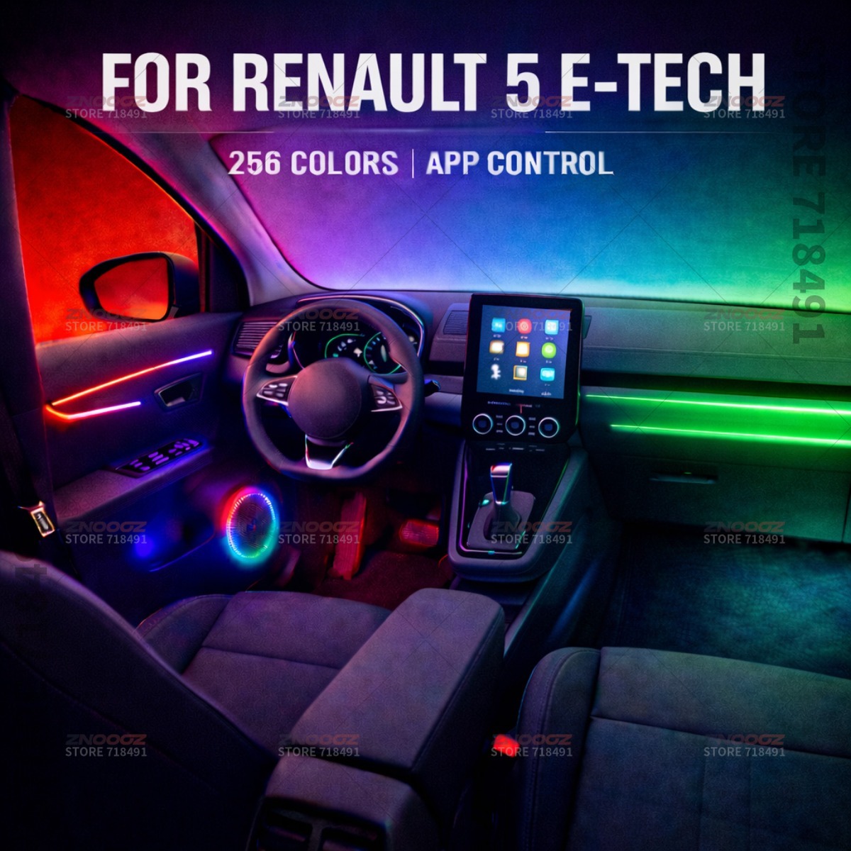 Tech Lighting Accessories - 22-in-1 RGB Auto-Innenbeleuchtung, Acryl-Ambientelichter, RGB-Versteckte Acrylstreifen-Dekoration,
