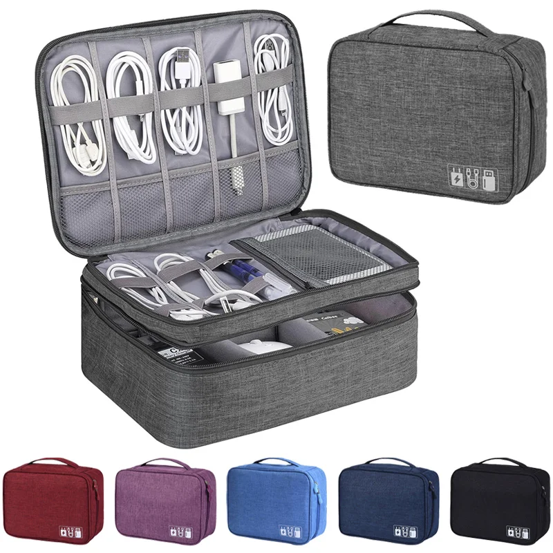 Tech Accessories Wholesale - Tragbare USB-Datenleitung, Ladegerät, Aufbewahrungstasche, Reisekabel-Organizer, wasserdichte