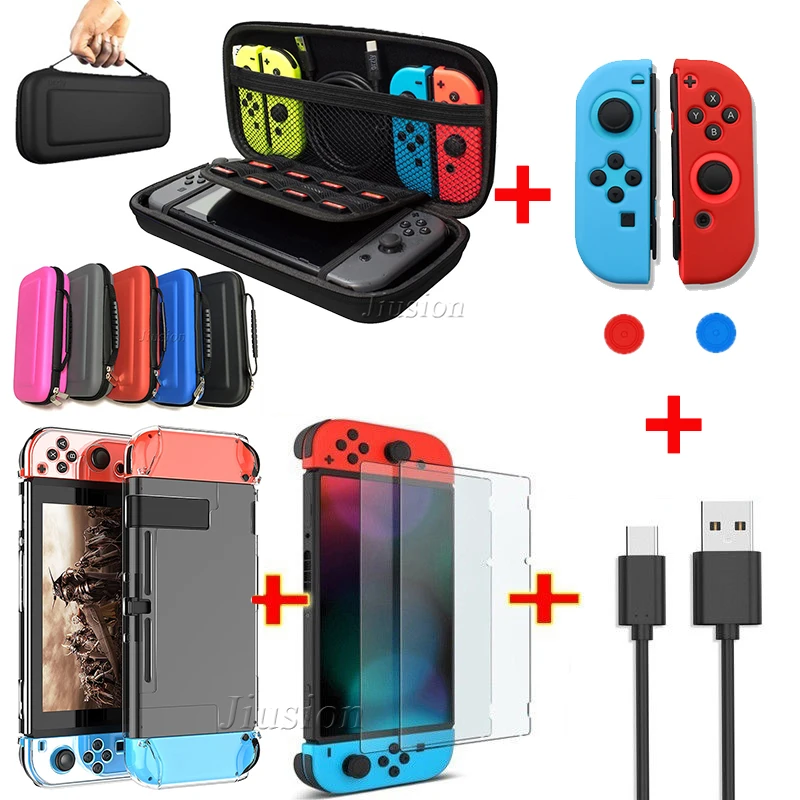 Tech Accessories Hard Case - 6-in-1-Kit-Taschen für Nintendo Switch-Zubehör, EVA-Hartschale, Gaming-Hülle,