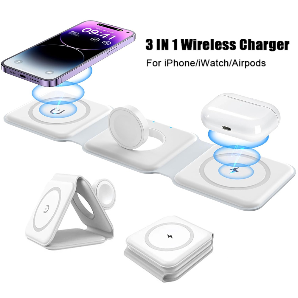 Wireless Charger 3 In 1 - 3-in-1 Kabellose Ladestation Magnetisches Schnellladegerät 18W