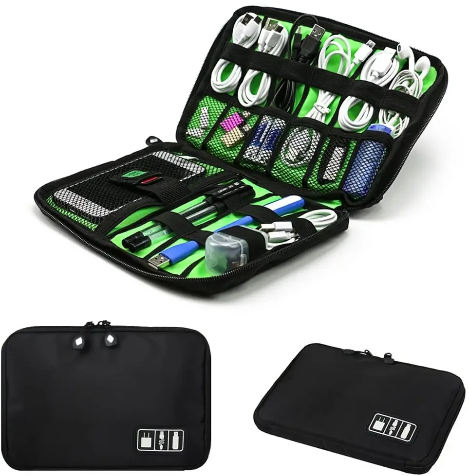 Travel Cable Organizer - Kabel-Organizer-Aufbewahrungstaschen-Set für USB-Datenkabel, Kopfhörer, Kabel, Stifte,