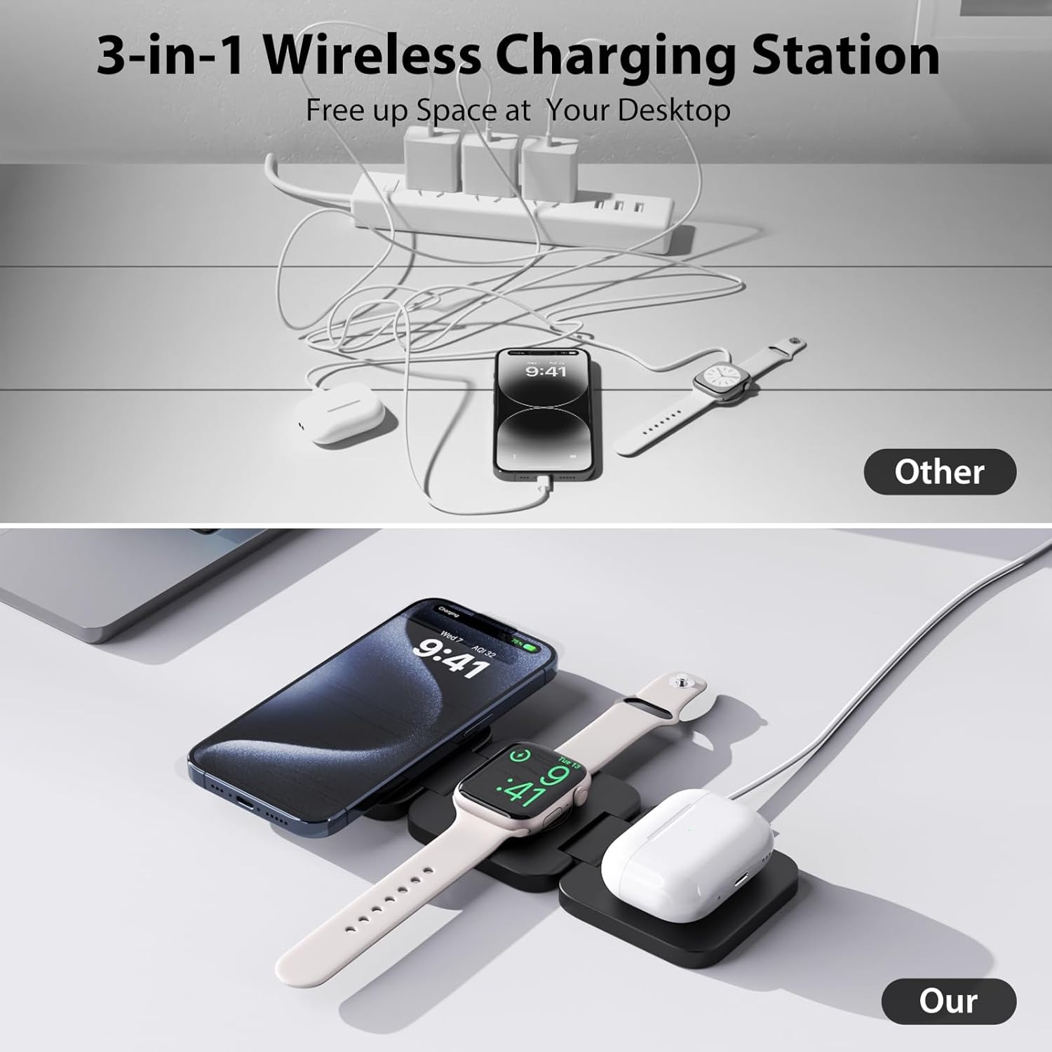 Faltbares 3-in-1-Schnellladege – Wireless Charger 3 In 1 Bewertung und Preis