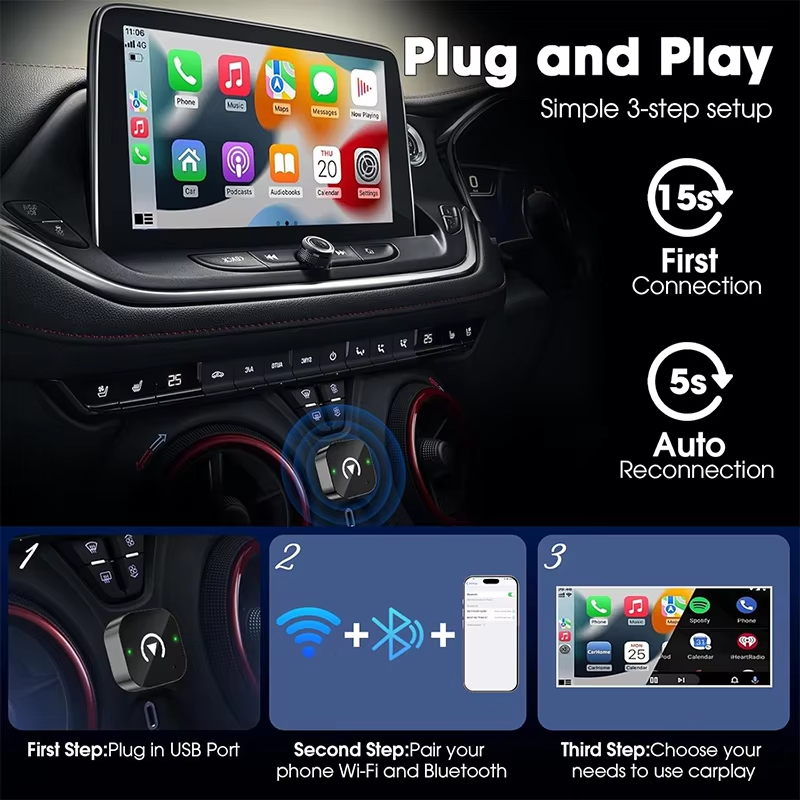 2-in-1 Wireless CarPlay Adapte – Tech Accessories Phone Bewertung und Preis