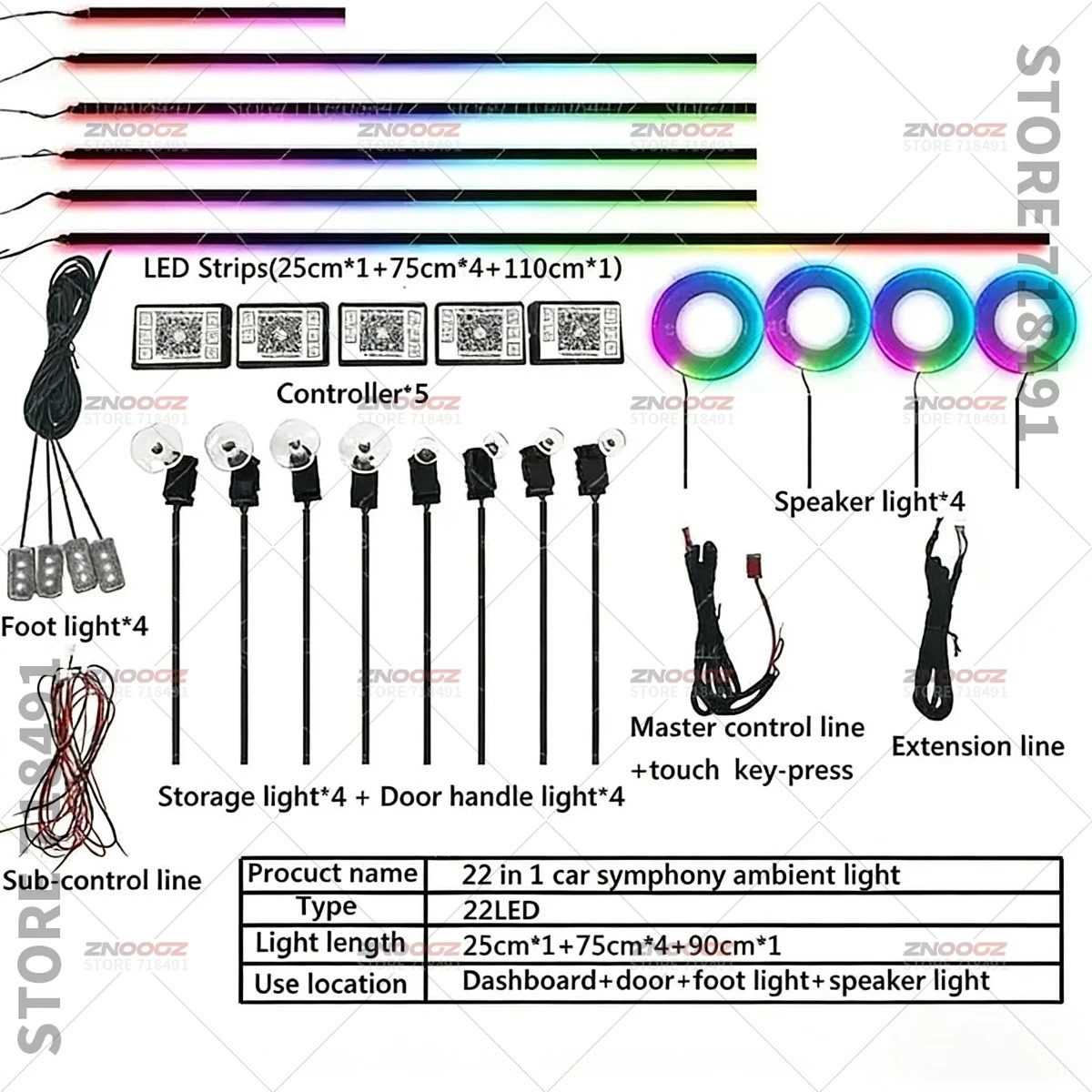 22-in-1 RGB Auto-Innenbeleucht – Tech Lighting Accessories Bewertung und Preis